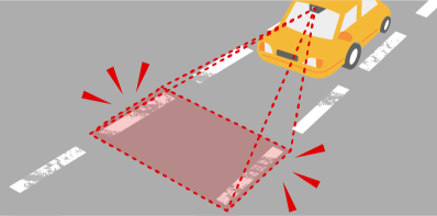 車線がかすれている