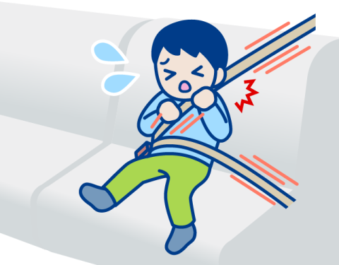 シートベルトで遊ばせない