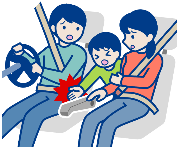 アームレストの取付部に指を挟まないように！