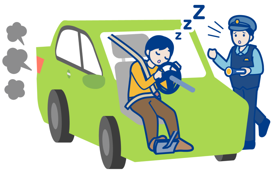 車中仮眠は、必ずエンジンを切ってから