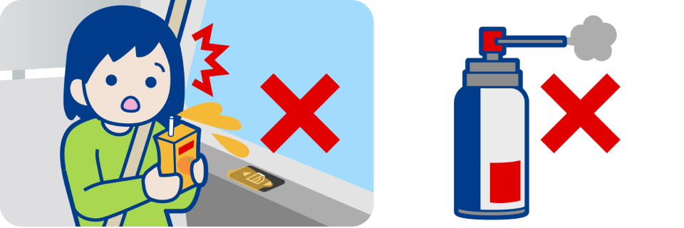 こぼした飲み物やケミカル剤にも気をつけて