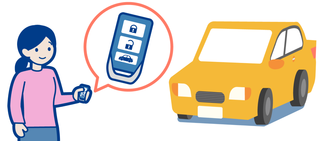 電子キーを車内に放置しないで