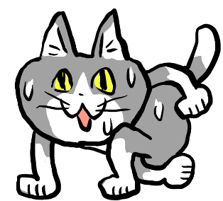 びっくりする猫